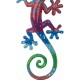 Déco Gecko Mural : Set 2 lézards Multicolores, H 14 cm