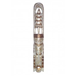 Sculpture Bois : Le Masque Africain en Totem, H 100 cm
