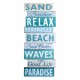 Déco murale Bois multi-mots, Thème Plage, H 60 cm
