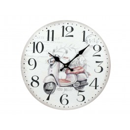 Horloge MDF Rétro : Mod Vespa, Diam 34 cm