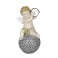 Statuette Ange Musicien sur Boule, Mod Tambour, H 20 cm