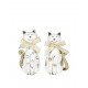 Set 2 Figurine Chat Debout : Collection Felicity, Mod 2, H 11 cm