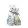 Set de 2 Grandes Figurines Chat Debout, Mod Natura, H 20 cm