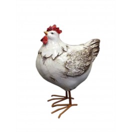 Animal Déco : La Poule Charmante, Taille L, H 19 cm