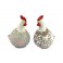 Set 2 Poules, Mod Crochet & Shabby Chic, H 12 cm
