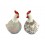 Set 2 Poules, Mod Crochet & Shabby Chic, H 12 cm