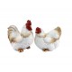 Set Poule et Coq assortis, Mod Rustica, H 10 cm