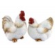 Set Poule et Coq assortis, Mod Rustica, H 18 cm