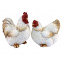 Set Poule et Coq en résine, H 10 cm (coq)