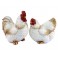 Set Poule et Coq en résine, H 10 cm (coq)