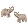 Set 2 éléphants Résine dorés : Modèle Zakouma, H 10 cm