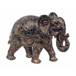 Eléphant Résine : Modèle Mandala Bombay, H 24 cm