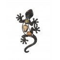 Déco murale : Gecko Anthracite Métal, Mod BStone 1, H 22 cm