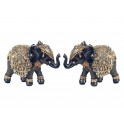 Set 2 éléphants Résine : Modèle Lesotho, H 8 cm