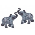 Set 2 éléphants Résine : Modèle Maputo, H 12 cm