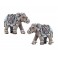 Set 2 éléphants Résine : Modèle Bhopal, H 11,5 cm