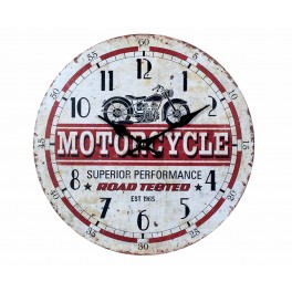 Horloge MDF Moto : Mod Motorcycles, Rouge, Diam 34 cm