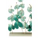 Sculpture Fer Design : Eclosion végétal sur Socle, H 53 cm