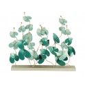 Sculpture Fer Design : Eclosion végétal sur Socle, H 53 cm