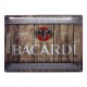 Plaque 3D Métal : Logo Bacardi Fond Tonneau, L 40 x 30 cm