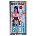 Déco murale vintage bois bière :Finest Cold Beer , H 60 cm
