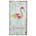 Déco murale bois : Le Flamant Rose, H 60 cm