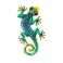 Déco murale fer : Le gecko coloré, modèle bleu H 15 cm