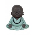 Déco Petit Moine Assis Mod 2, Bleu, Collection Baby Zen, H 20 cm