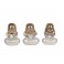 Statuettes déco : Set 3 Moines de la Sagesse, White & Gold, H 12 cm