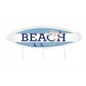 Patères-Portemanteaux Bois : Planche de Surf Beach 3 Crochets, L 40 cm