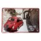 Plaque Métal 3D : La Fiat 500 Rouge Dolce Vita, L 30 x 20 cm
