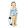 Figurine Thème Bord de Mer : Baigneuse rétro Assise, H 19 cm