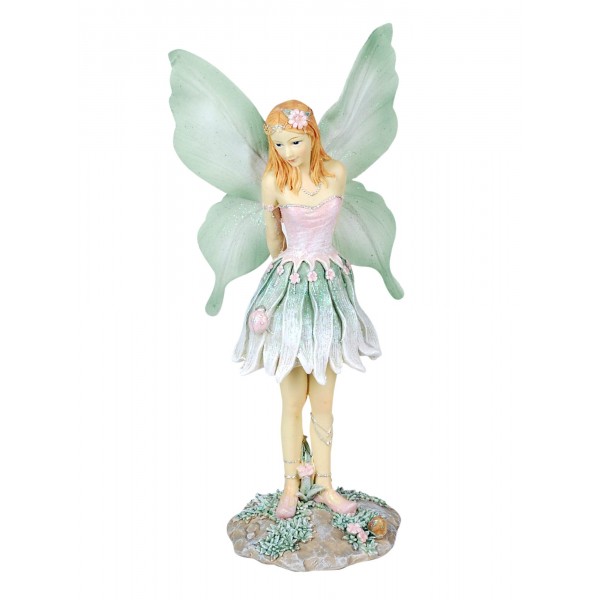 Grande Fee Elfe Sur Socle Mod Vert Coll Fantasia H Cm