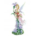 Statuette Fée et Fleur de Lys, Heroic Fantasy, H 27 cm
