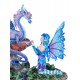 Statuette Fée & Dragon : Mod Heroic Fantasy, H 22 cm