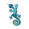 Déco murale : Gecko Bleu et Vert, Coll Tropik H 34 cm