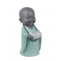 Figurine Moine & Lotus, Bleu, Coll. Baby Zen, H 30 cm