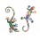 Déco Murale : Set 2 lézards Multicolores, Coll Zanzibar 2, H 26 cm