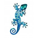 Déco murale : Gecko métal Modèle Murano, Bleu, H 30 cm