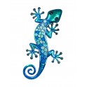 Le Gecko Mural méta Modèle Bleu, Collection Jasmin, H 37 cm