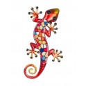 Déco murale : Gecko métal Modèle Murano, Rouge, H 30 cm