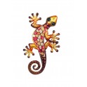 Déco murale : Gecko métal Modèle Murano, Orange, H 21 cm