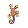 Déco murale : Gecko métal Modèle Murano, Orange, H 21 cm