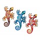Le Gecko Mural méta Modèle Bleu, Collection Jasmin, H 37 cm
