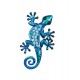 Déco murale : Gecko métal Modèle Murano, Bleu, H 21 cm