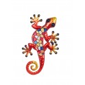 Déco murale : Gecko métal Modèle Murano, Rouge, H 21 cm