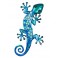 Déco murale : Gecko métal Modèle Murano, Bleu, H 38 cm
