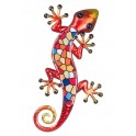 Déco murale : Gecko métal Modèle Murano, Rouge, H 38 cm