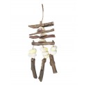 Suspension déco Mer : Coquillages et Bois flotté, H 40 cm