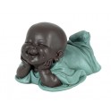 Figurine Moine allongé, Bleu, Coll. Baby Zen, L 14 cm